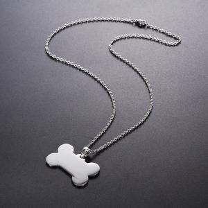 Thép không gỉ thẻ xương chó chó mặt dây chuyền
