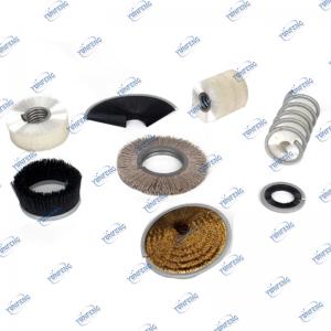 Tùy chỉnh Bán Buôn Làm Sạch Tất Cả Các Bàn Chải Công Nghiệp Cuộn Dây Bàn Chải Con Lăn Xoắn Ốc Bàn Chải Staple Set brushes cho Debarring Đánh Bóng