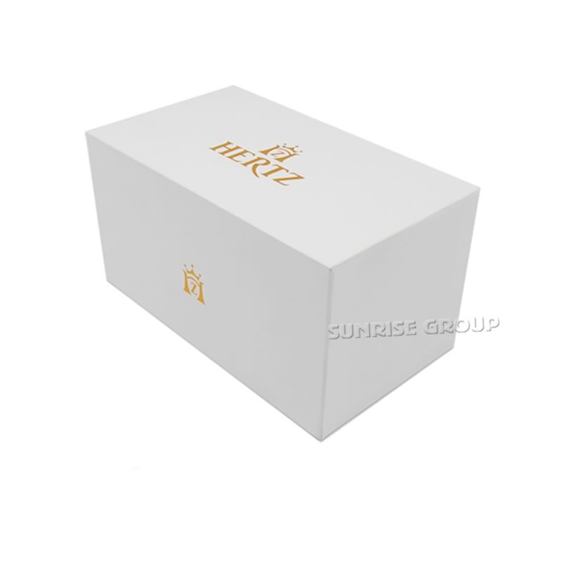 Luxury Rigid Cardboard Watch Bao bì hộp với Gold Foil Logo