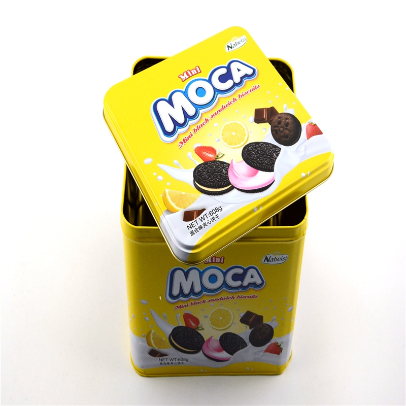 Hộp thiếc cookie vuông tùy chỉnh, hộp bánh quy đóng gói
