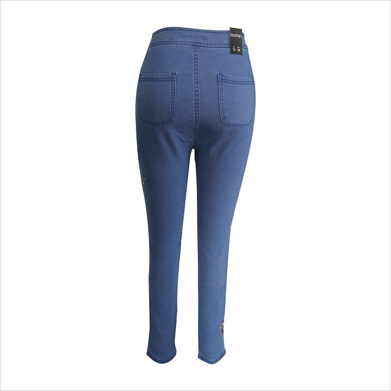 thời trang thêu màu xanh skinny jeans WS10123
