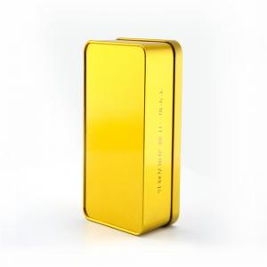 Hình chữ nhật vàng kim loại kết thúc hộp trà thiếc