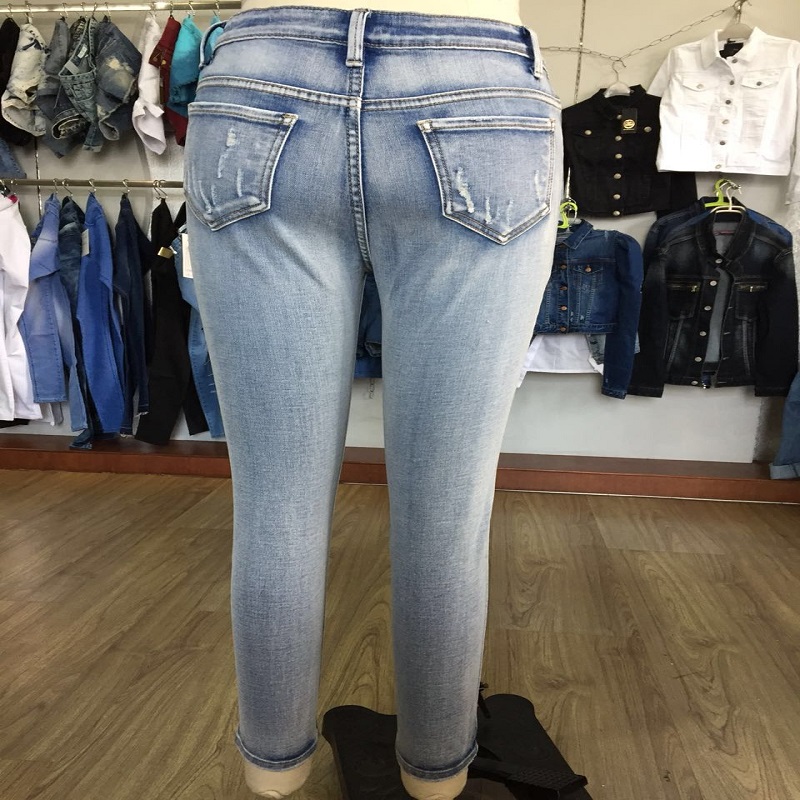 tẩy trắng rách quần jean skinny WS109057