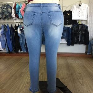 quần jean skinny màu xanh đau khổ WS101127