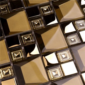 HDT04 Hot Seling vát mạ vàng hồng Gạch thủy tinh màu khảm