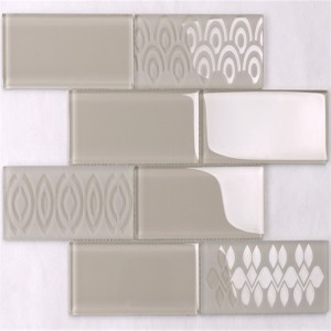 Ice crackle vỡ arabesque gạch thủy tinh lượn sóng giá