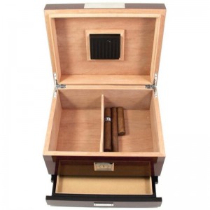 Walnut xì gà Humidor có ngăn kéo