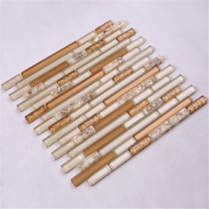 Dubai Gold Dải Crystal Glass Wall khảm cho nhà bếp