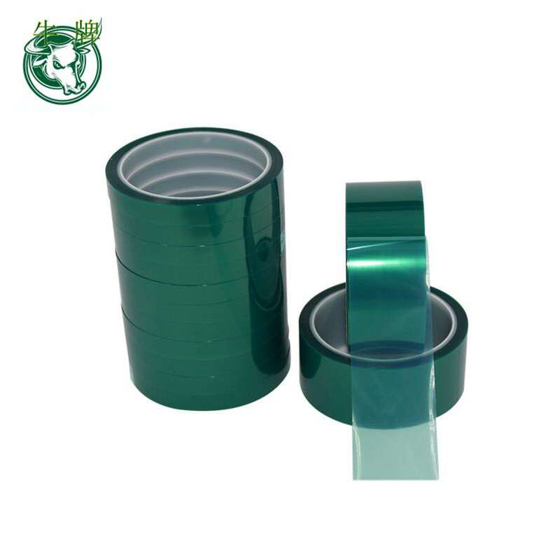 Băng keo tự dính cao cấp màu xanh lá cây PET với chất kết dính silicon cho 180degrees nhiệt và bột phun sơn mặt nạ