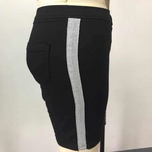 Quần lửng ống loe denim bên WS325