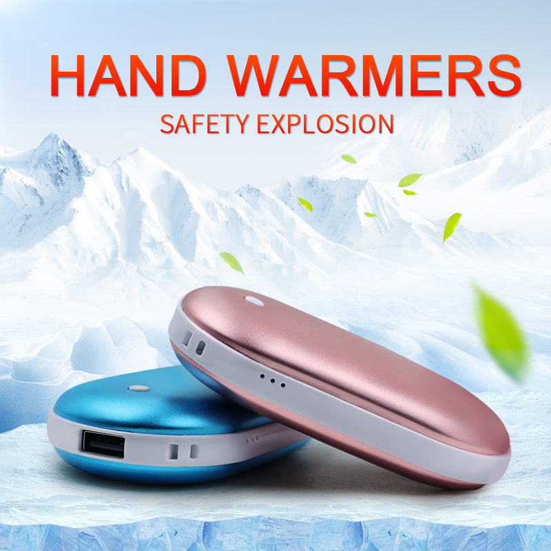 Khuyến mãi xách tay Quà tặng Powerbank Nhôm hai mặt Heat Pebble Hand warmer Power Bank cho mùa đông
