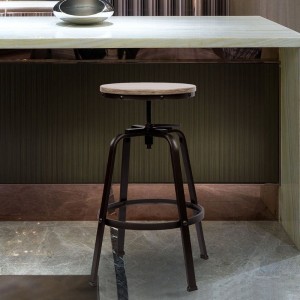 Backless Barstool Ghế điều chỉnh chiều cao Ghế xoay Bộ 2