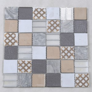 Thiết kế mới nhất Nhôm kim loại Hỗn hợp Đá cẩm thạch Gạch khảm cho Tường Back Kitchen