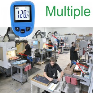 Màu đen đầy màu sắc với nhiệt kế bức xạ hồng ngoại màu xanh đo từ -32 đến 600 độ