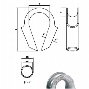 Ống thép mạ kẽm nóng thimble cho sợi cáp