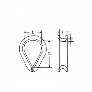 DIN6899 B Dây thừng Thimble mạ kẽm
