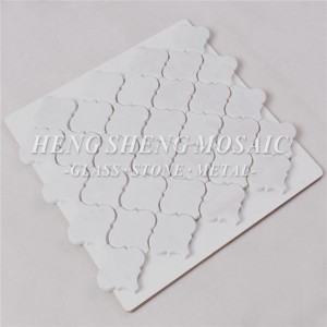 HSC43 Carrara Trắng Đá cẩm thạch tự nhiên Đá lục giác Đèn lồng hình tia nước Gạch khảm cho Nhà bếp Gạch ốp tường phòng tắm