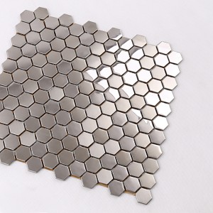 Cao cấp chất lượng cao hình lục giác bằng thép không gỉ kim loại khảm bếp Splash Back