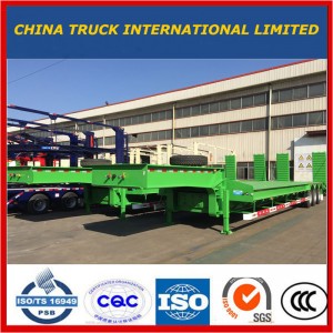 Low Boy Semi Trailer với thang thủy lực