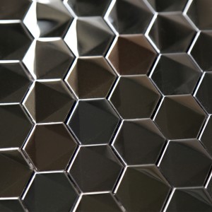 Phòng tắm màu đen hình lục giác nhà bếp BlacStation Gạch khảm thép không gỉ