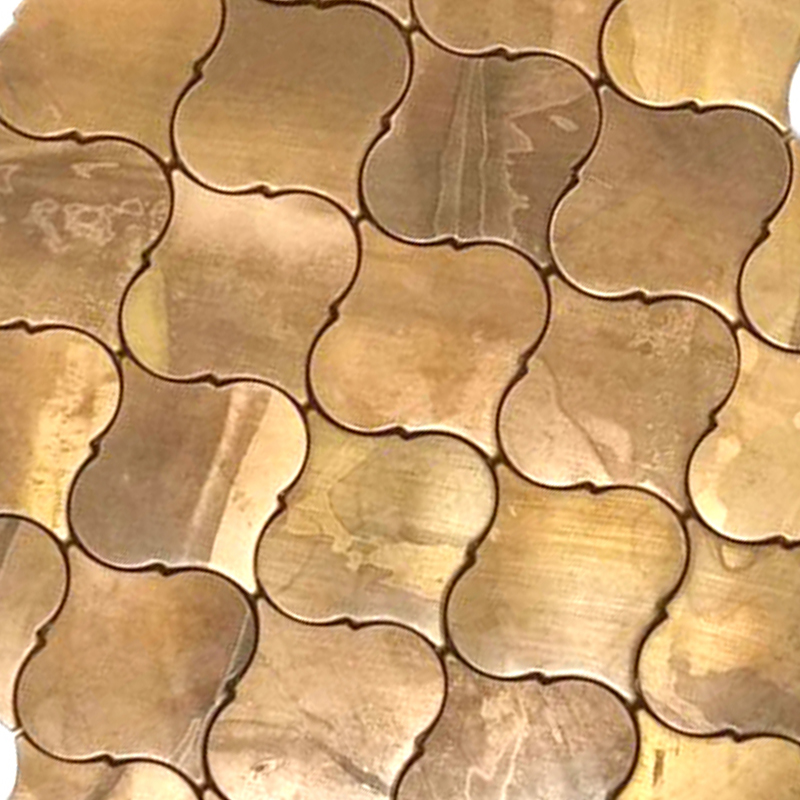 Gạch ốp tường kim loại BackStation Lantern Tile Antique Brass Copper khảm