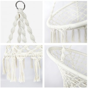 Sử dụng ngoài trời trong nhà Ghế treo Macrame cho người lớn hoặc trẻ em 100% Handmade Ghế võng cotton