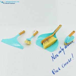 Bàn chải làm sạch tay cầm tre Akbrand Bộ bàn chải làm sạch 4in1 Tiff. Màu