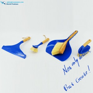 Bàn chải làm sạch tay cầm tre của Akbrand Đặt 4in1 màu xanh đậm