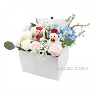 Luxury Custom In Bao bì Texture Giấy Gift Hộp hoa vuông