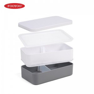 Hộp đựng thức ăn di động 2 tầng có thể xếp chồng lên nhau