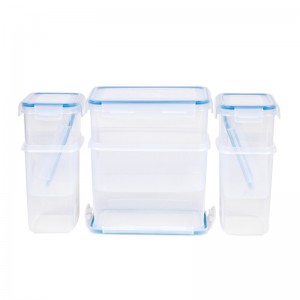 BPA Free 6 chiếc Set Bộ lưu trữ nhà bếp Hộp đựng ngũ cốc khô Hộp đựng thức ăn kín khí cho gia đình