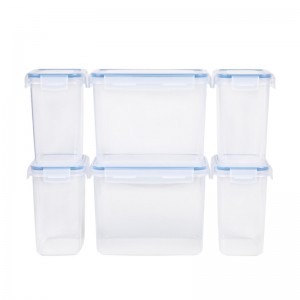 BPA Free 6 chiếc Set Bộ lưu trữ nhà bếp Hộp đựng ngũ cốc khô Hộp đựng thức ăn kín khí cho gia đình
