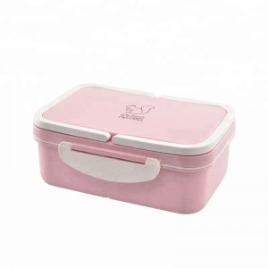 Thân thiện với môi trường BPA Free Wheat Straw \u0026 PP 3 ngăn trẻ em Hộp cơm trưa Bento