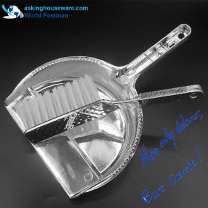 Cây chổi quét bụi hình bán nguyệt Akbrand có cán dài bằng bạc