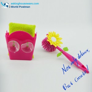 Bàn chải làm sạch nhà bếp Akbrand và thùng lưu trữ được thiết lập với mút và miếng bọt biển