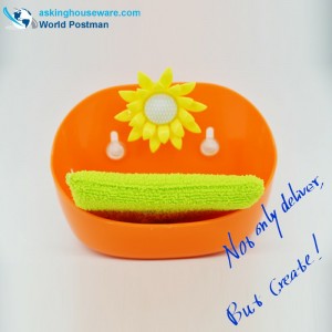 Akbrand Kitchen Cleaning Sponge Scour and Storage Buck Set with Suckers