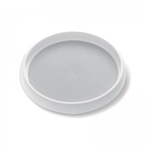 Tủ đựng thức ăn 2 tầng chống trượt Lazy Susan Turntable, 12 inch, Trắng / Xám