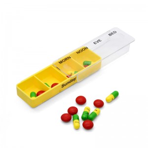 Bảo vệ du lịch Nhựa 7 ngày Hộp thuốc 7 ngăn Vitamin Case Thuốc
