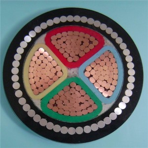 Dây dẫn Cu / Al bị mắc kẹt Dây cáp STA Bốn lõi với áo khoác ngoài bằng nhựa PVC