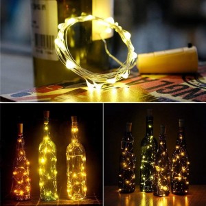 Bán nóng Đèn Cork cho chai rượu vang, Đèn chai rượu vang 6.5ft 20 Đèn LED dây rượu Cork cho Hội chợ Mason thủy tinh