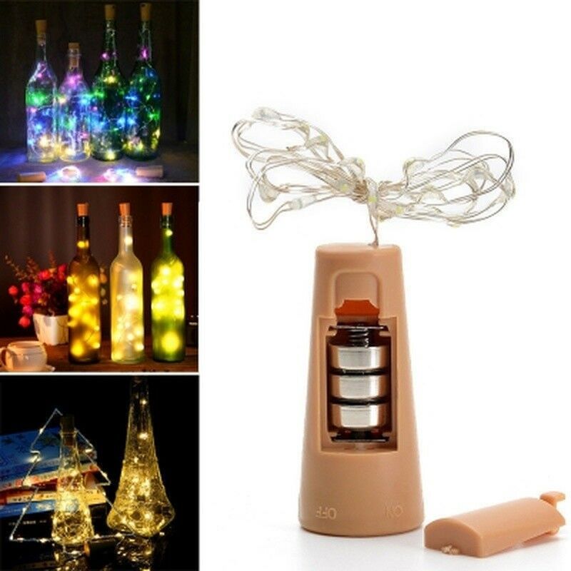 20 dải đèn LED chai rượu vang Đèn cổ tích Cork Chuỗi dây 2M Tiệc cưới