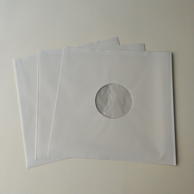 33RPM Giấy trắng Ghi tay áo bên trong Polylined có lỗ cho 12 bản ghi Vinyl