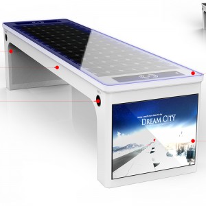 Băng ghế dự bị công viên năng lượng mặt trời với bộ sạc không dây và bộ định tuyến 4G 4G