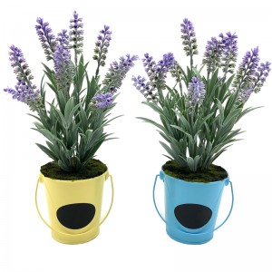 Kim loại nhân tạo Pot Plant Trang trí nội thất Hoa oải hương Sắp xếp Bàn trang trí