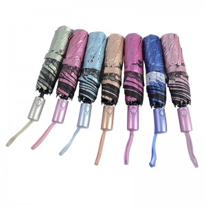 Màu xanh lá cây phủ vải UV với chức năng tự động mở ô 3 lần