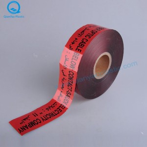 Băng cảnh báo cáp viễn thông ngầm DANGER / THẬN Cáp sợi quang bên dưới băng cảnh báo trải qua
