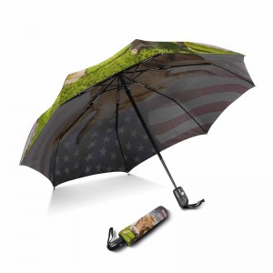 Tiếp thị di động chống gió tùy chỉnh in 2 phần sợi thủy tinh sườn tự động mở và đóng 3 ô