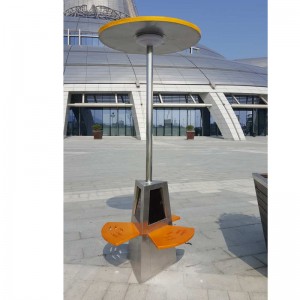 Mái che năng lượng mặt trời Ghế ngồi bằng thép Ghế quảng cáo Cực Điện thoại và Máy tính bảng Sạc