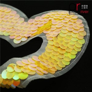 Miếng dán sequin hình trái tim màu cam