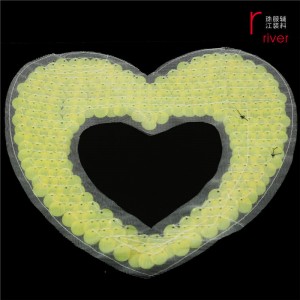 Miếng dán sequin hình trái tim màu cam